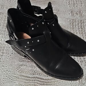 Studded Black Ankle Boots Made In Mexico Leather